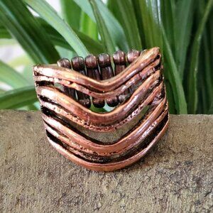 Copper Tone Stretch Band Ring Stack Look  💥3 for $24💥